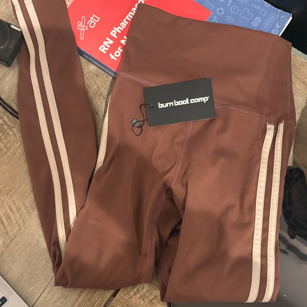 Burn Boot Camp women’s  Brown Leggings with Stripes